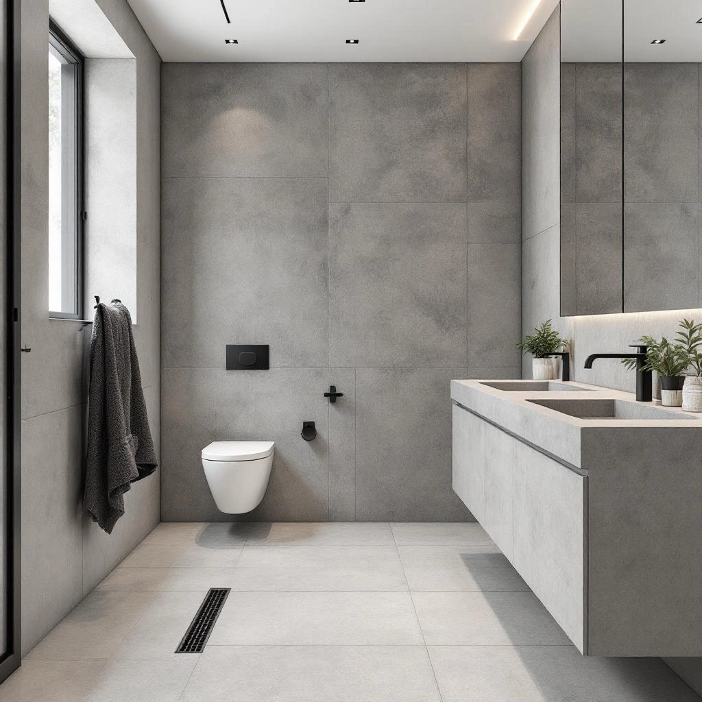 Contemporary Chicago bathroom with subway tile and glass shower surround